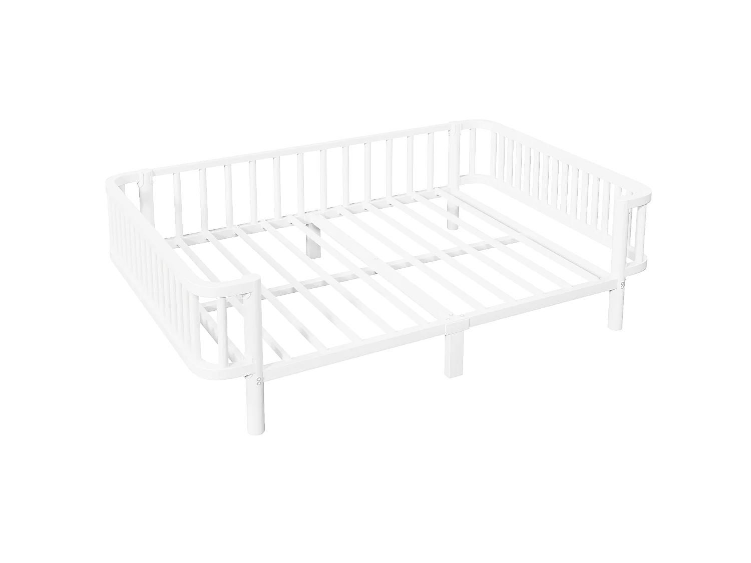 Sofá cama de metal 140x200 cm - Estructura robusta de acero - Somier de láminas metálicas - Diseño moderno - Blanco (sin colchón)