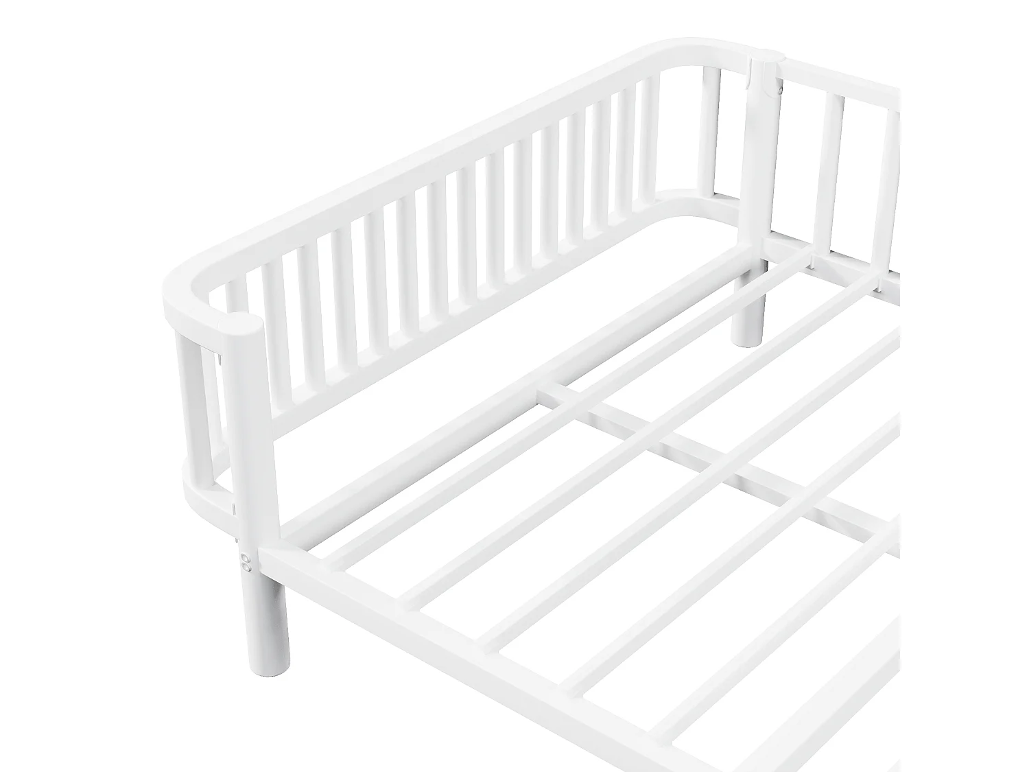 Sofá cama de metal 140x200 cm - Estructura robusta de acero - Somier de láminas metálicas - Diseño moderno - Blanco (sin colchón)