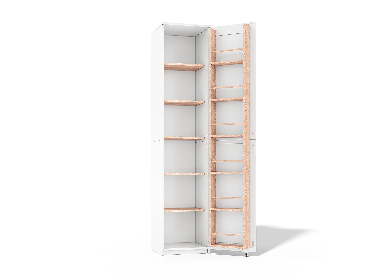 Mueble de cocina 40x40x183cm - con 1 puerta - estantes ajustables - con estante para especias - Blanco