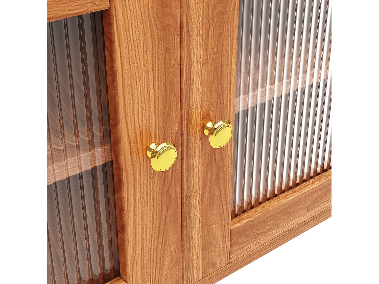 Credenza alta moderna - in MDF - contenitore a più livelli - Naturale