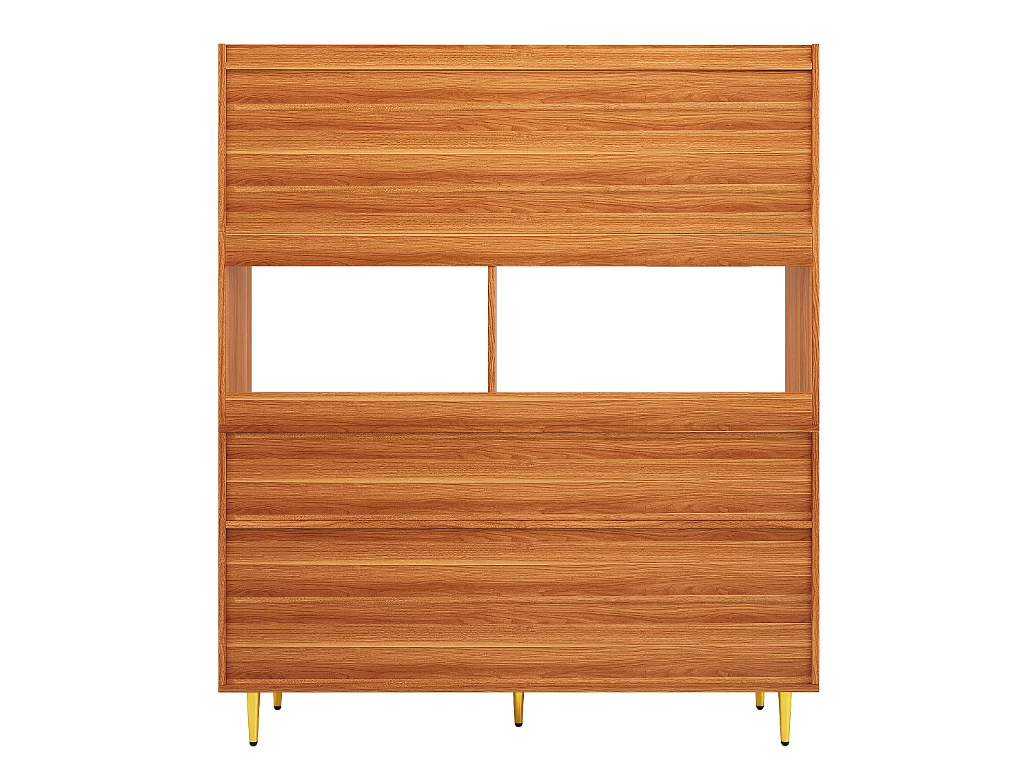Credenza alta moderna - in MDF - contenitore a più livelli - Naturale