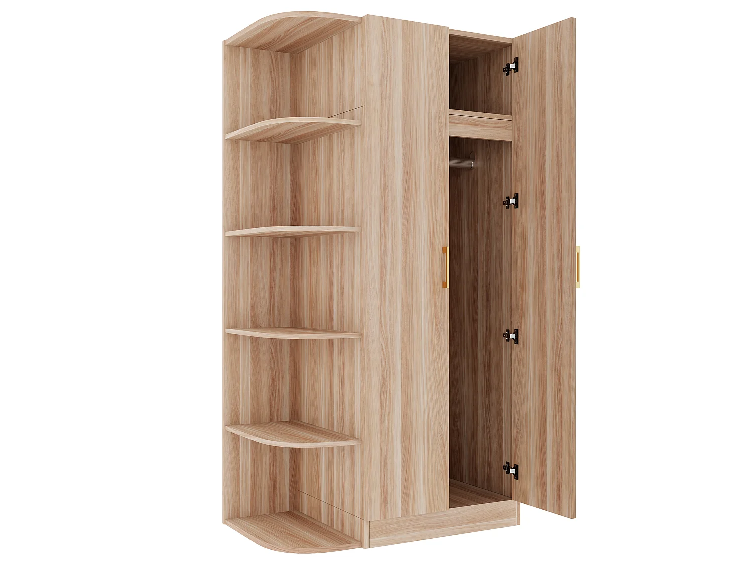 Szafa 90 x 55 x 170 cm - 2 drzwi - 1 szuflada - naturalny