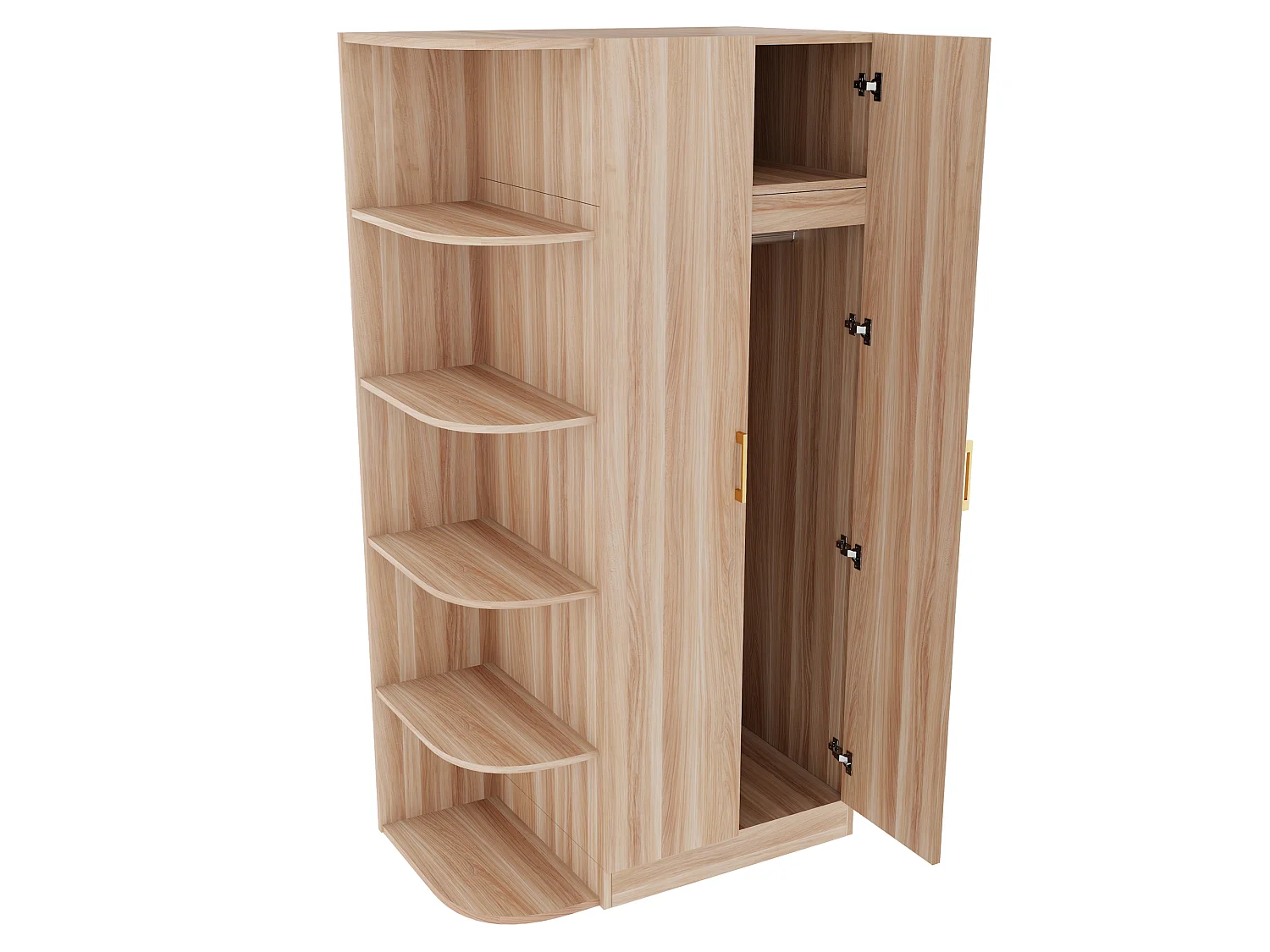 Szafa 90 x 55 x 170 cm - 2 drzwi - 1 szuflada - naturalny