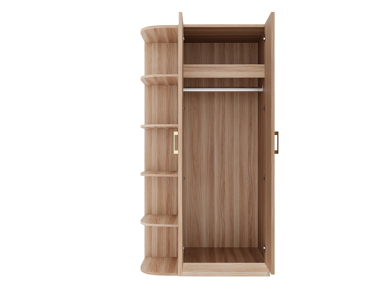 Szafa 90 x 55 x 170 cm - 2 drzwi - 1 szuflada - naturalny
