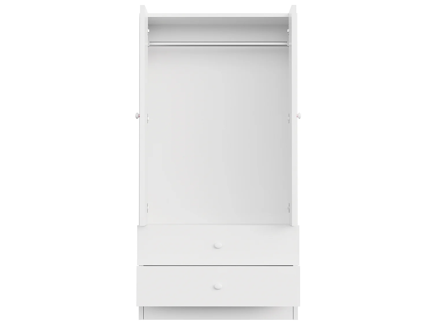 Skåp med en dörr 70 × 40 × 170 cm - med 2 lådor - vit