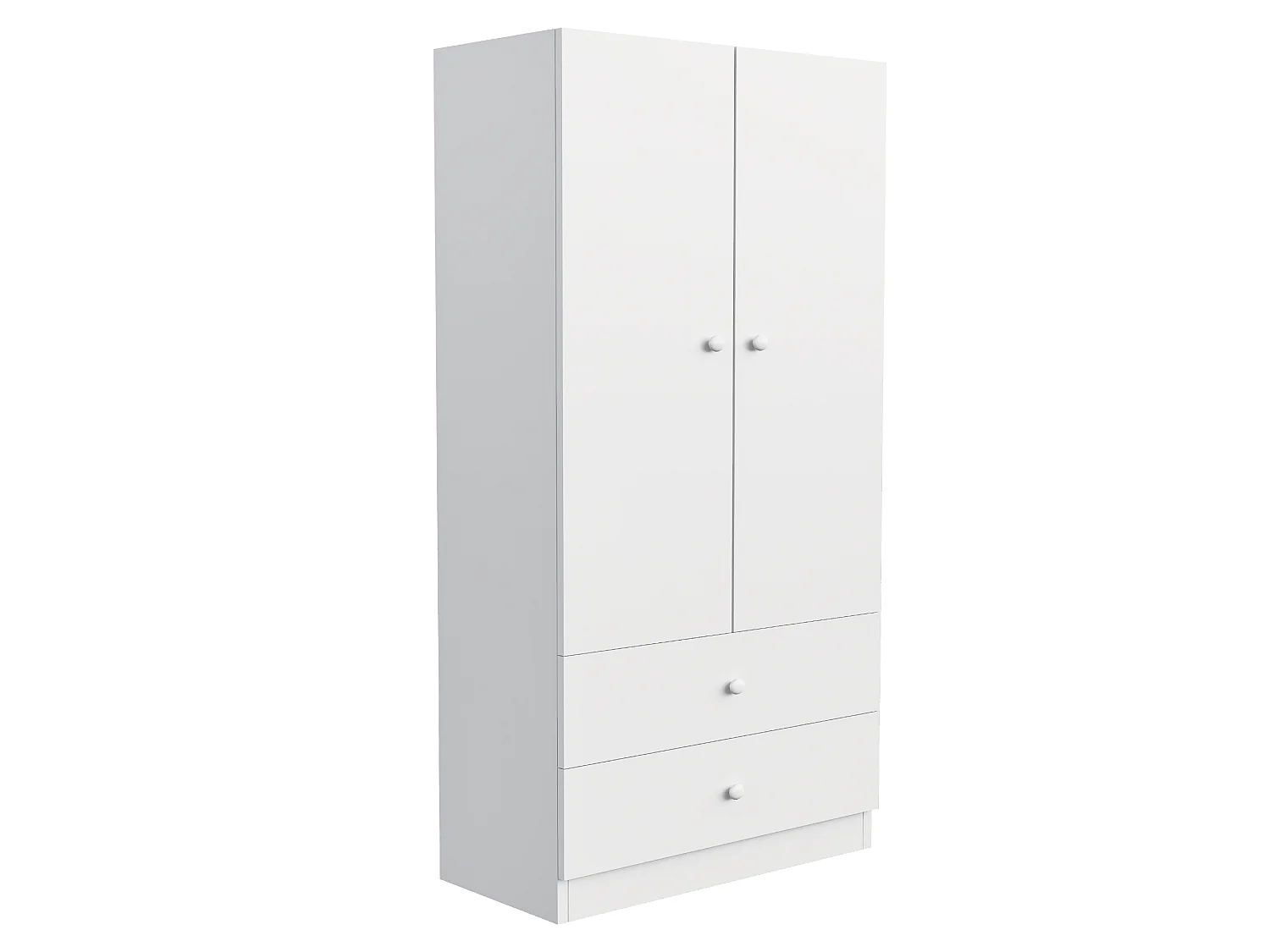 Skåp med en dörr 70 × 40 × 170 cm - med 2 lådor - vit