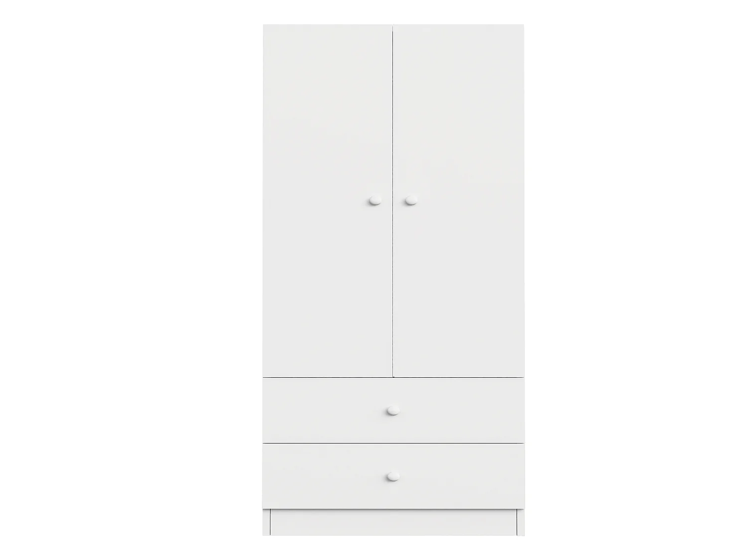 Skåp med en dörr 70 × 40 × 170 cm - med 2 lådor - vit