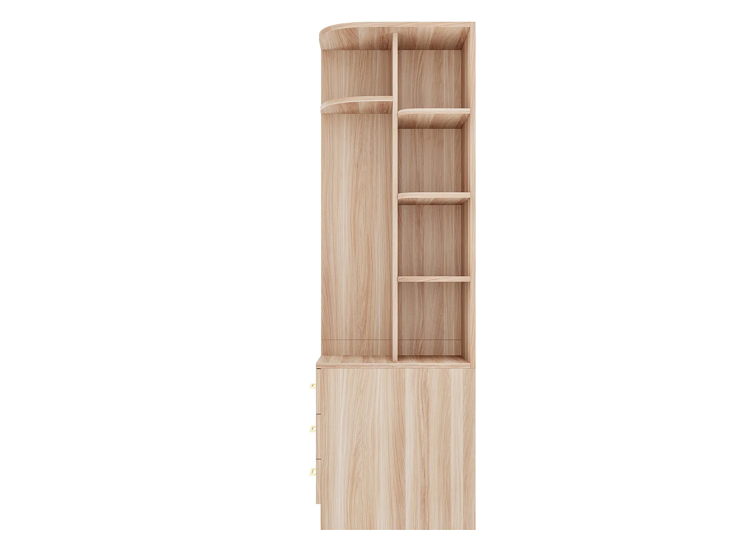 Schrank 70 × 55 × 175 cm - mit 3 Schubladen - mit Aufbewahrungsfächern - natur