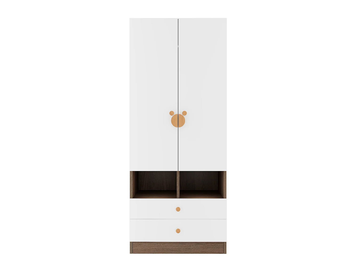 Enkel garderob 70 × 50 × 170 cm - med 2 lådor - natur