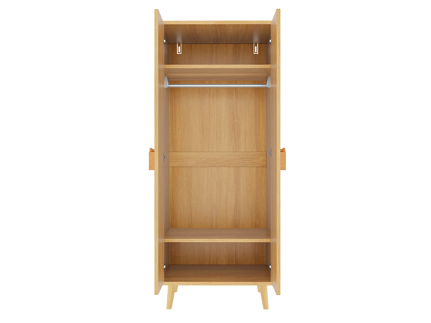 Skåp 70 × 55 × 170 cm - 2 dörrar - med förvaringsfack - natur