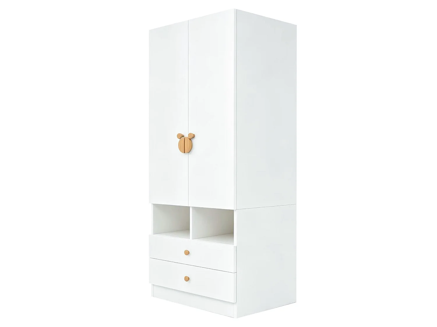 Armario simple 70 × 50 × 170 cm - con 2 cajones - blanco