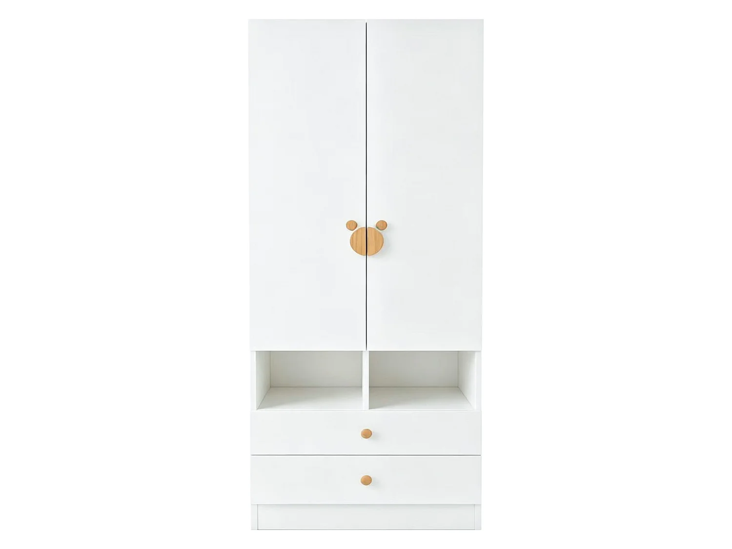 Armario simple 70 × 50 × 170 cm - con 2 cajones - blanco