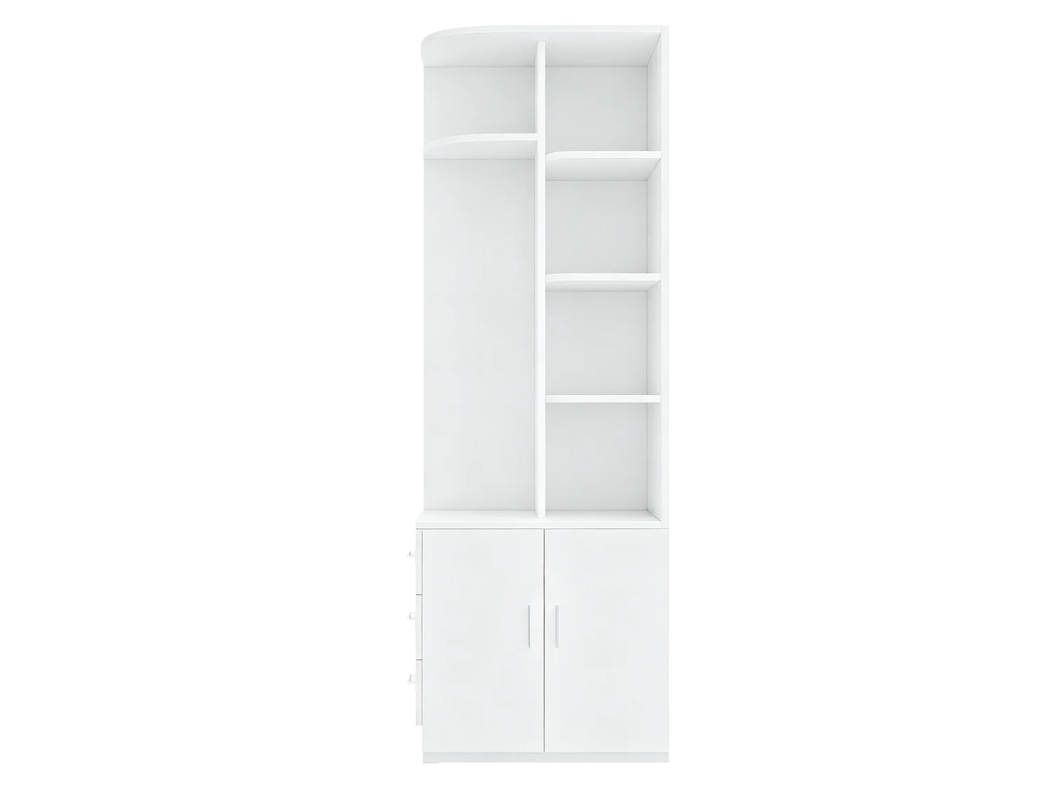 Szafa 70 × 55 × 175 cm - z 3 szufladami - z przegrodami do przechowywania - biała