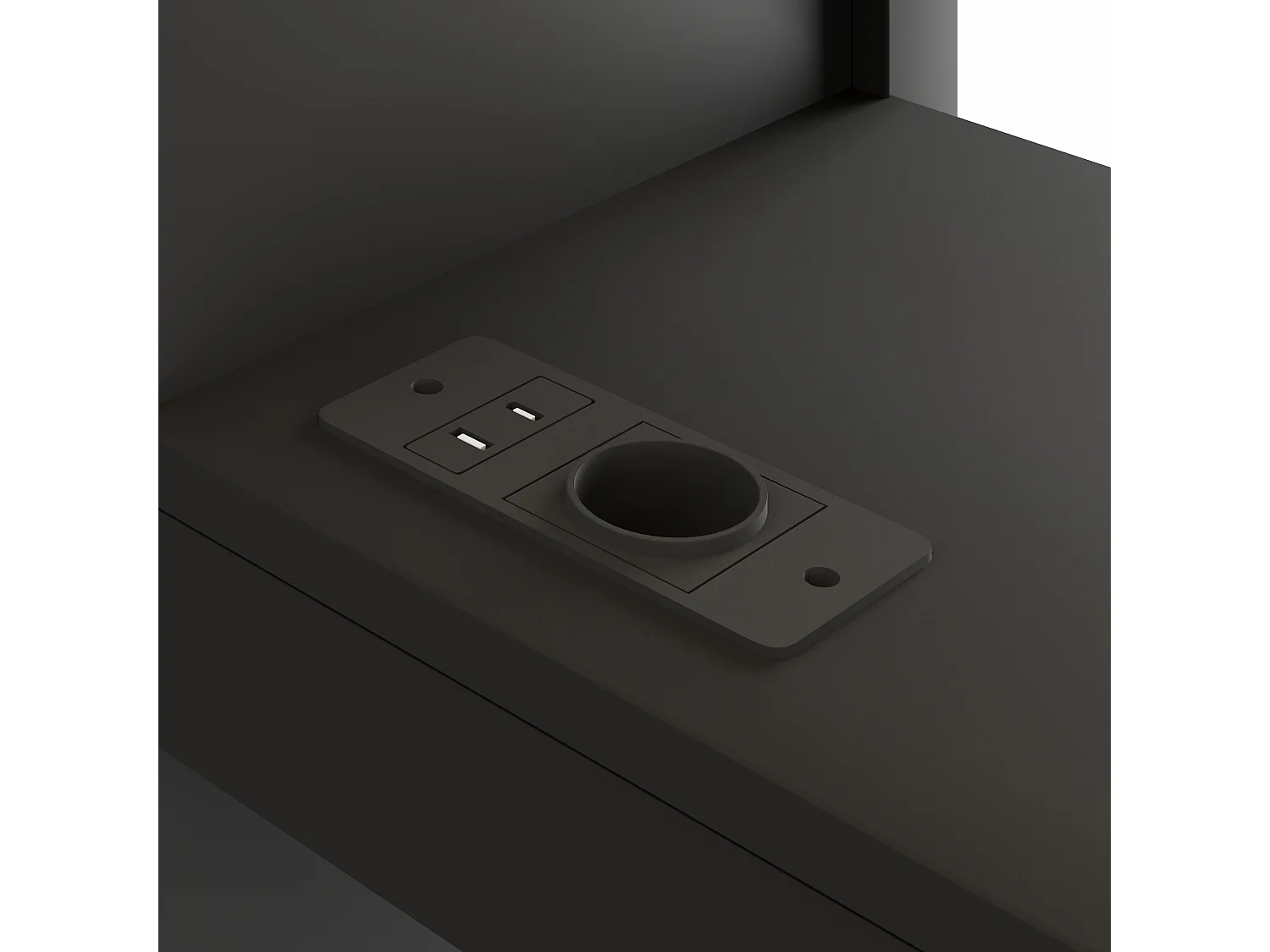 Lit mezzanine en bois 140x200 cm - Avec bureau, armoire et étagères - LED et port de chargement USB - Noir (sans matelas)