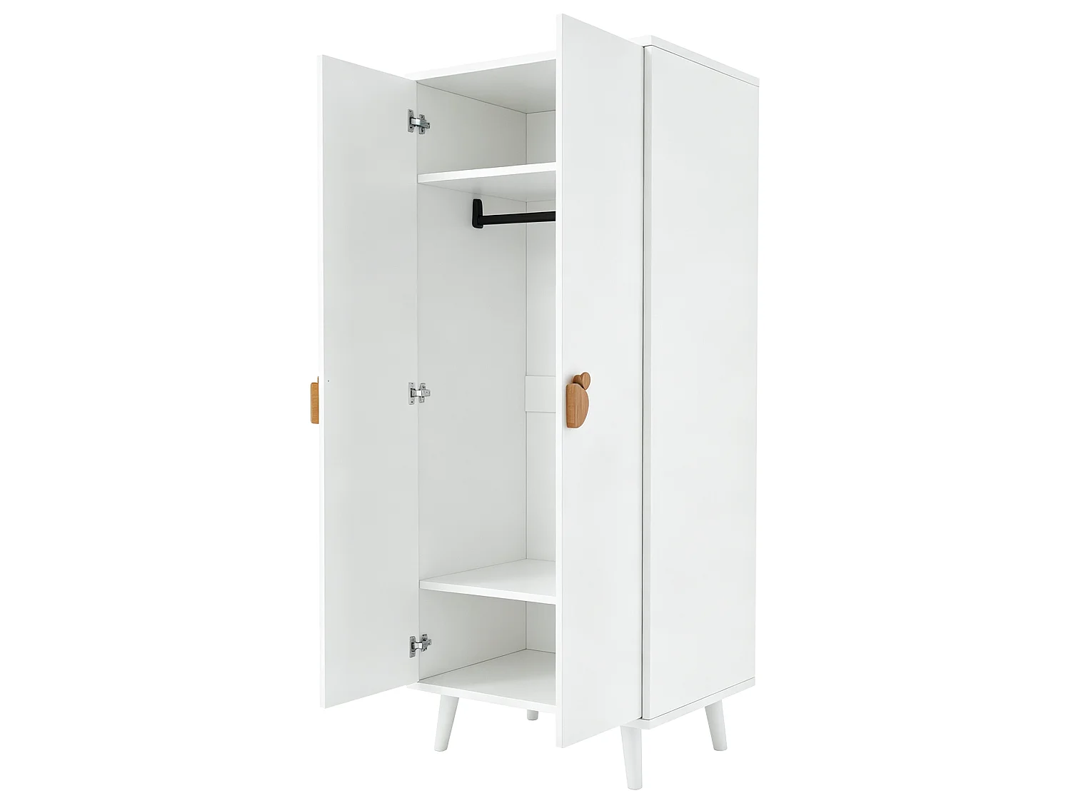 Skåp 70 × 55 × 170 cm - 2 dörrar - med förvaringsfack - vit
