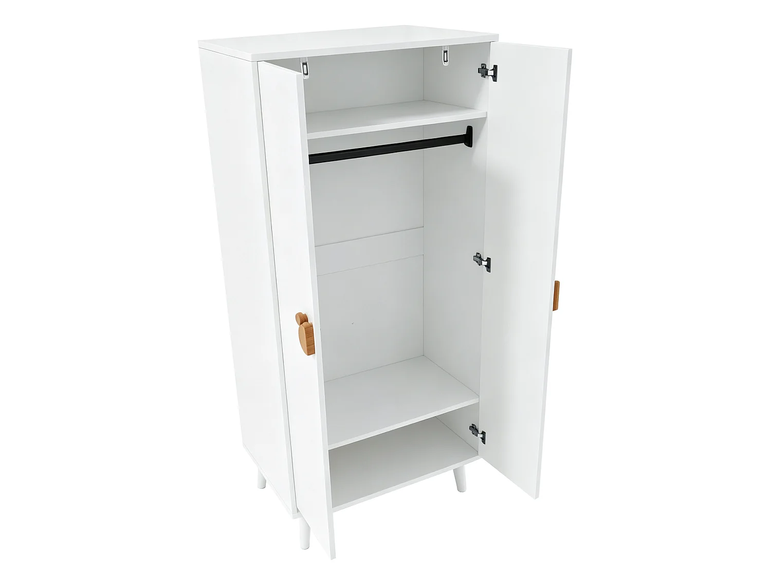 Skåp 70 × 55 × 170 cm - 2 dörrar - med förvaringsfack - vit