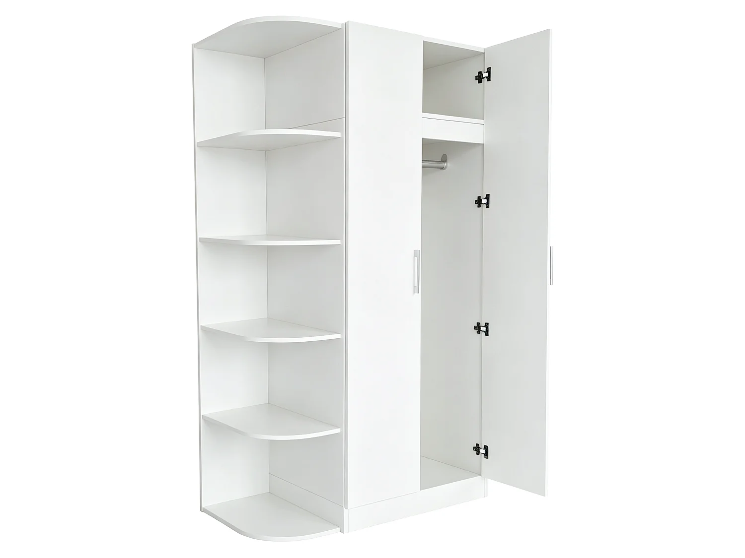 Schrank 90 x 55 x 170 cm - 2 Türen - 1 Schublade - weiß