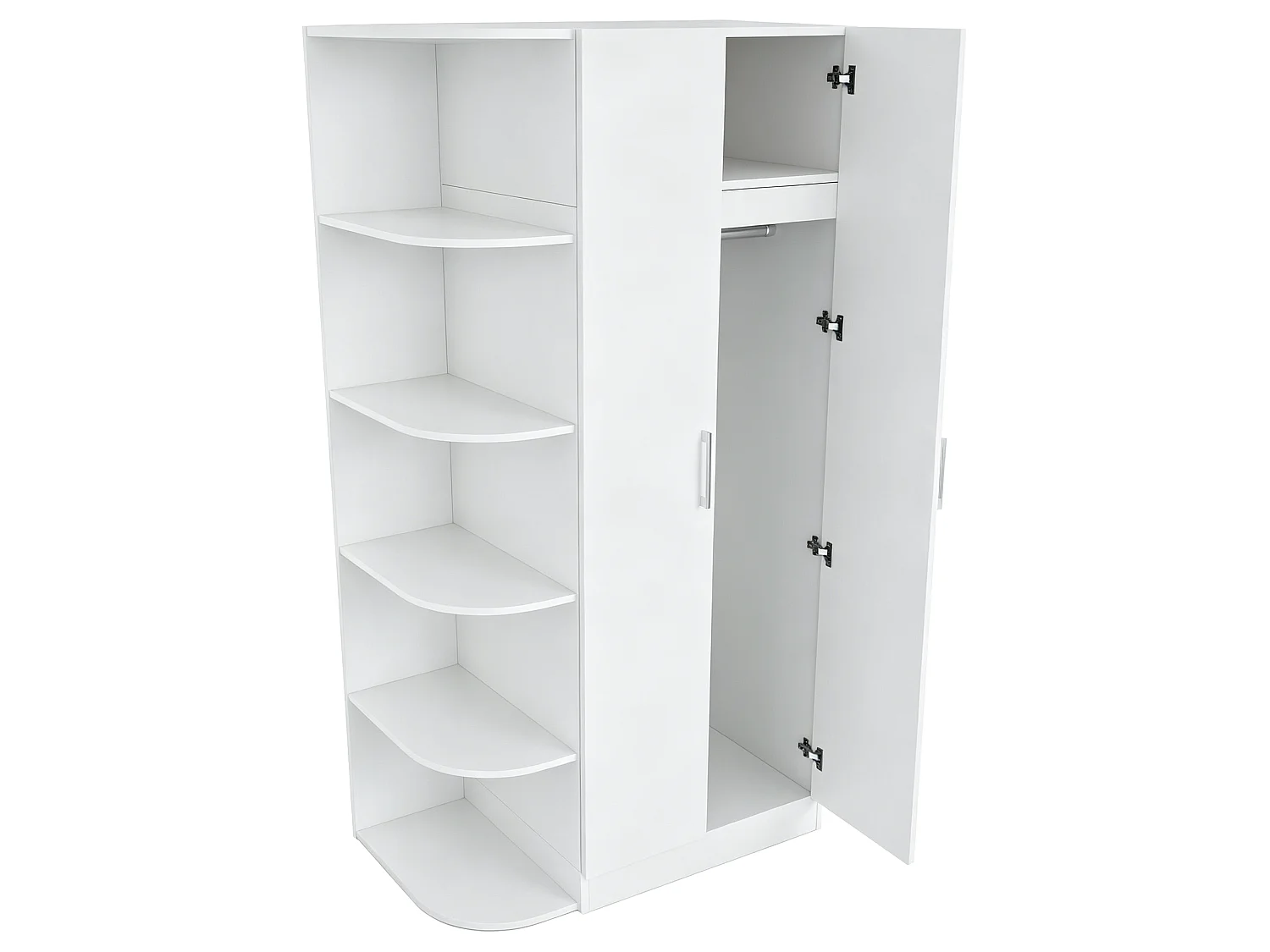 Schrank 90 x 55 x 170 cm - 2 Türen - 1 Schublade - weiß