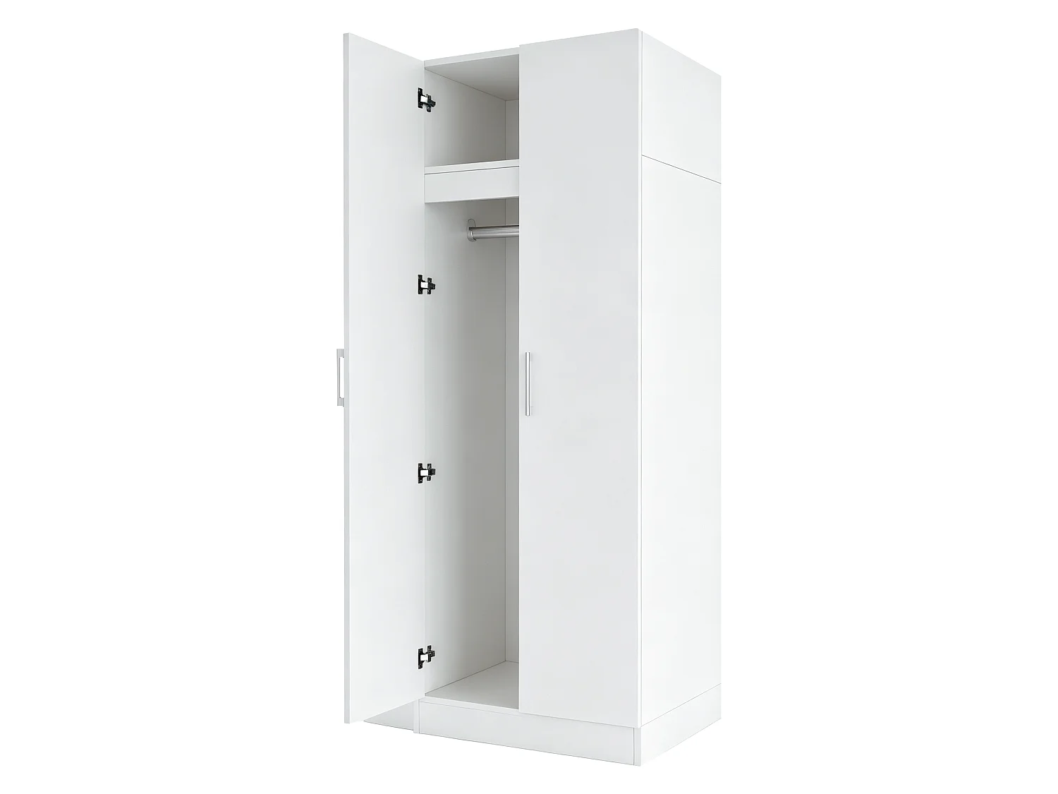Schrank 90 x 55 x 170 cm - 2 Türen - 1 Schublade - weiß