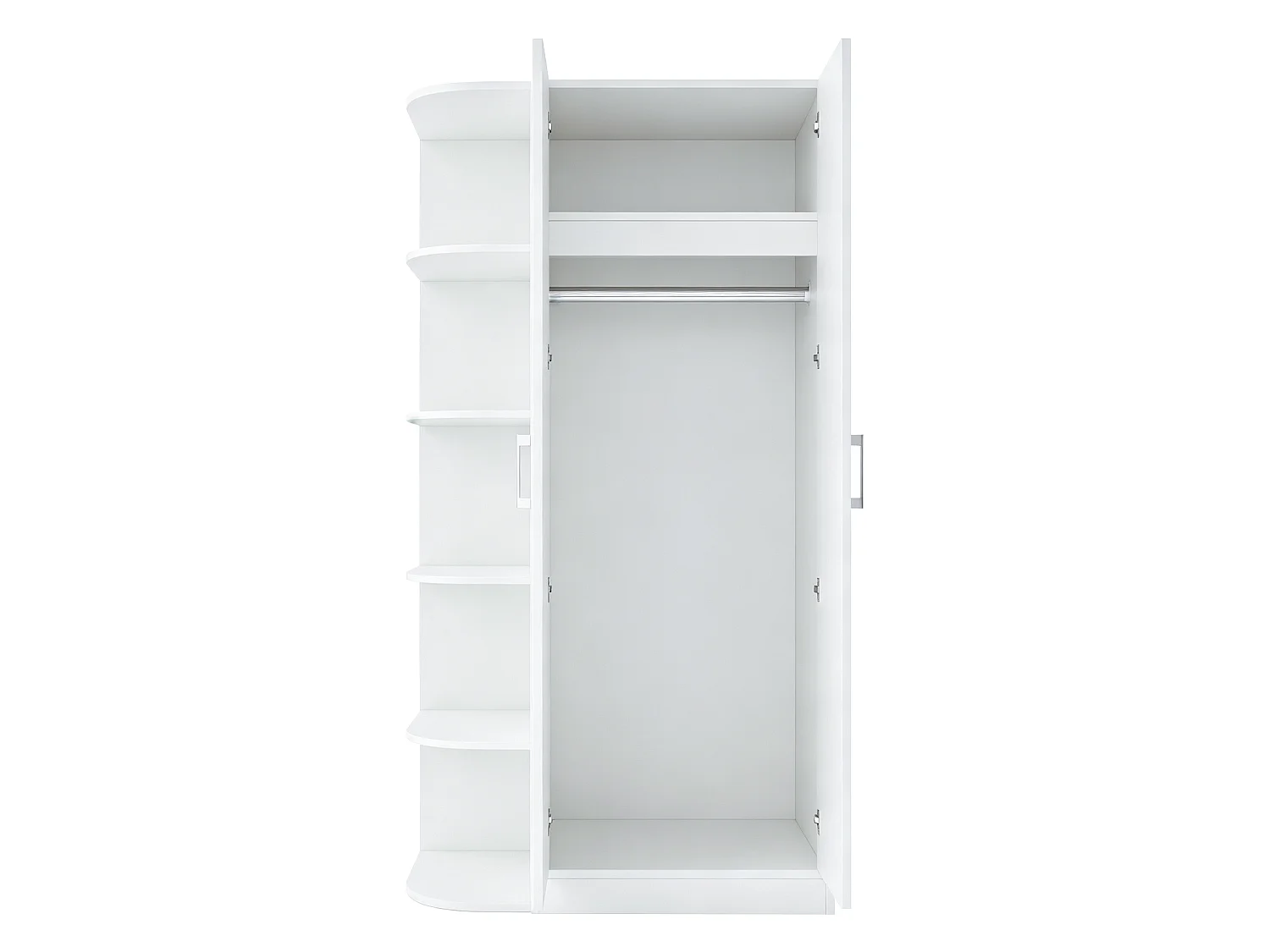 Schrank 90 x 55 x 170 cm - 2 Türen - 1 Schublade - weiß