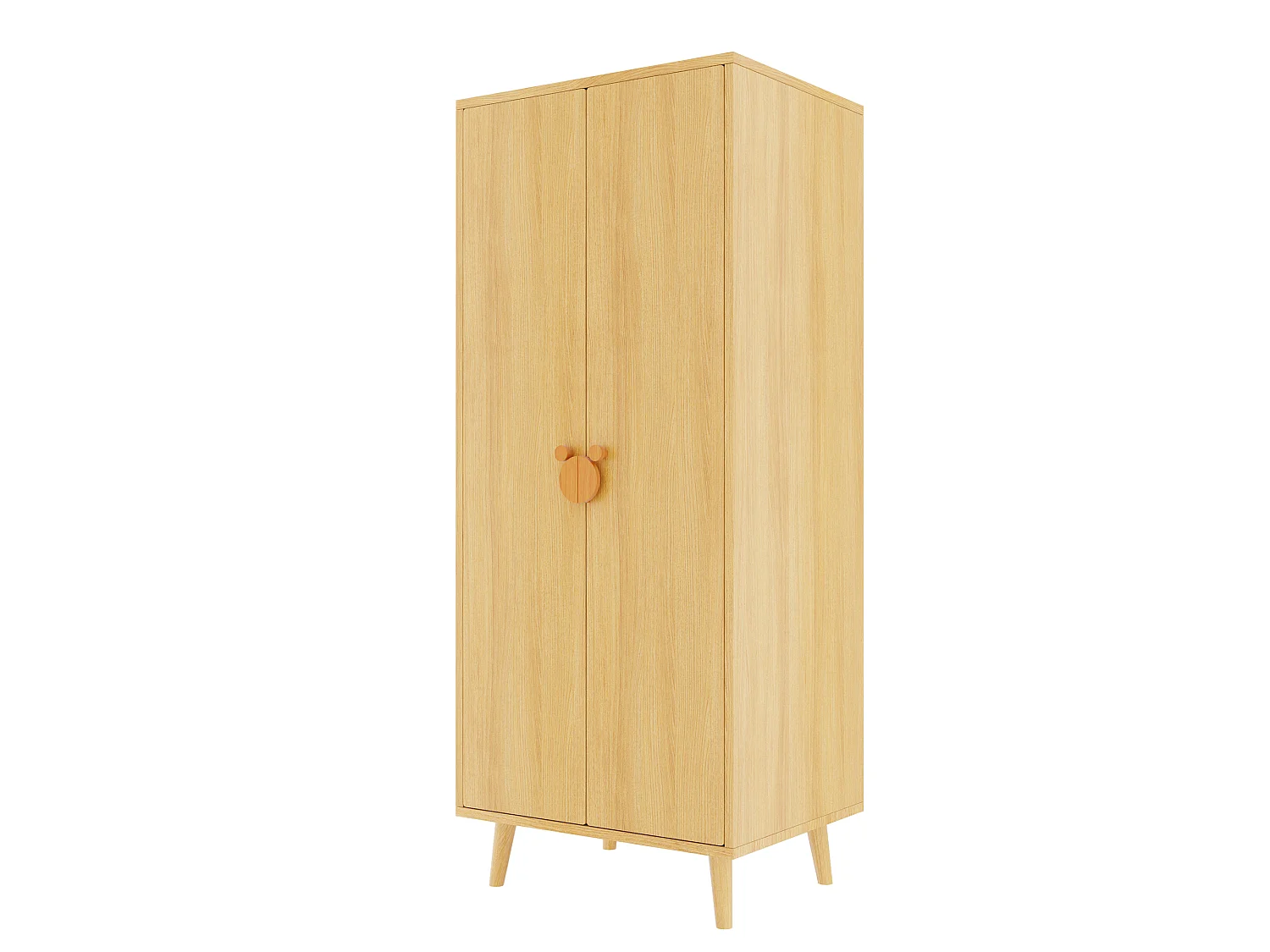 Skåp 70 × 55 × 170 cm - 2 dörrar - med förvaringsfack - natur