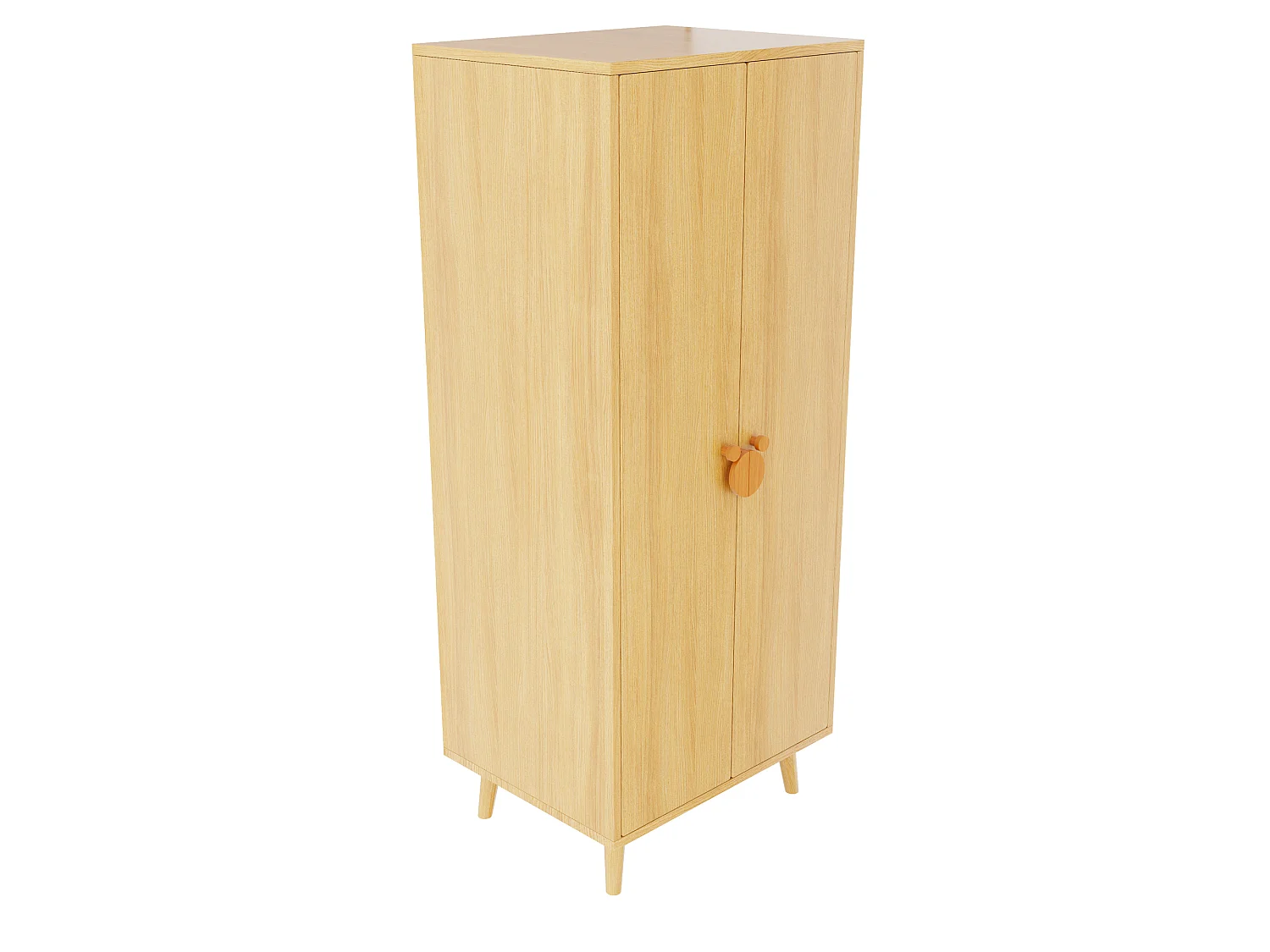 Skåp 70 × 55 × 170 cm - 2 dörrar - med förvaringsfack - natur