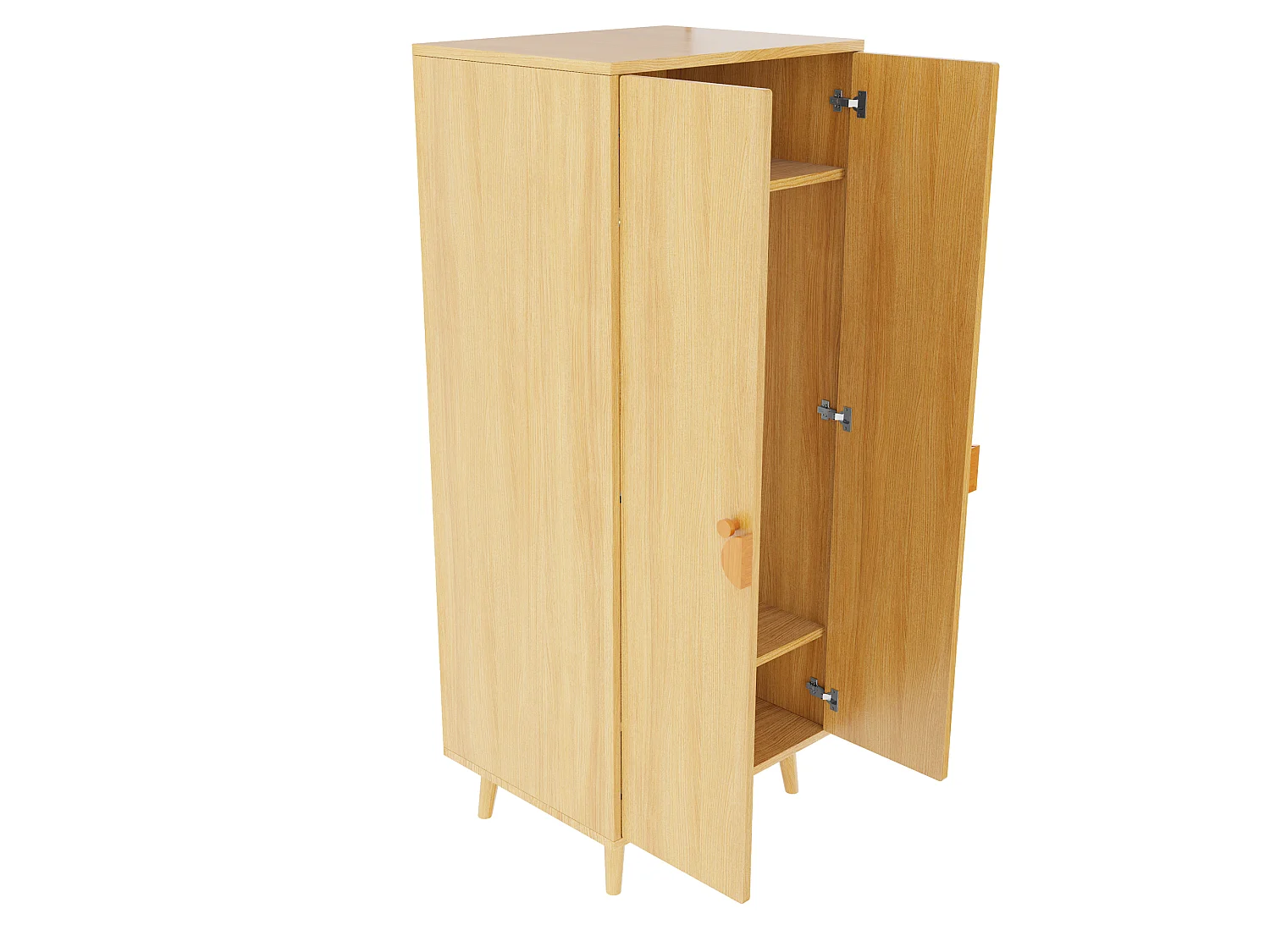 Skåp 70 × 55 × 170 cm - 2 dörrar - med förvaringsfack - natur