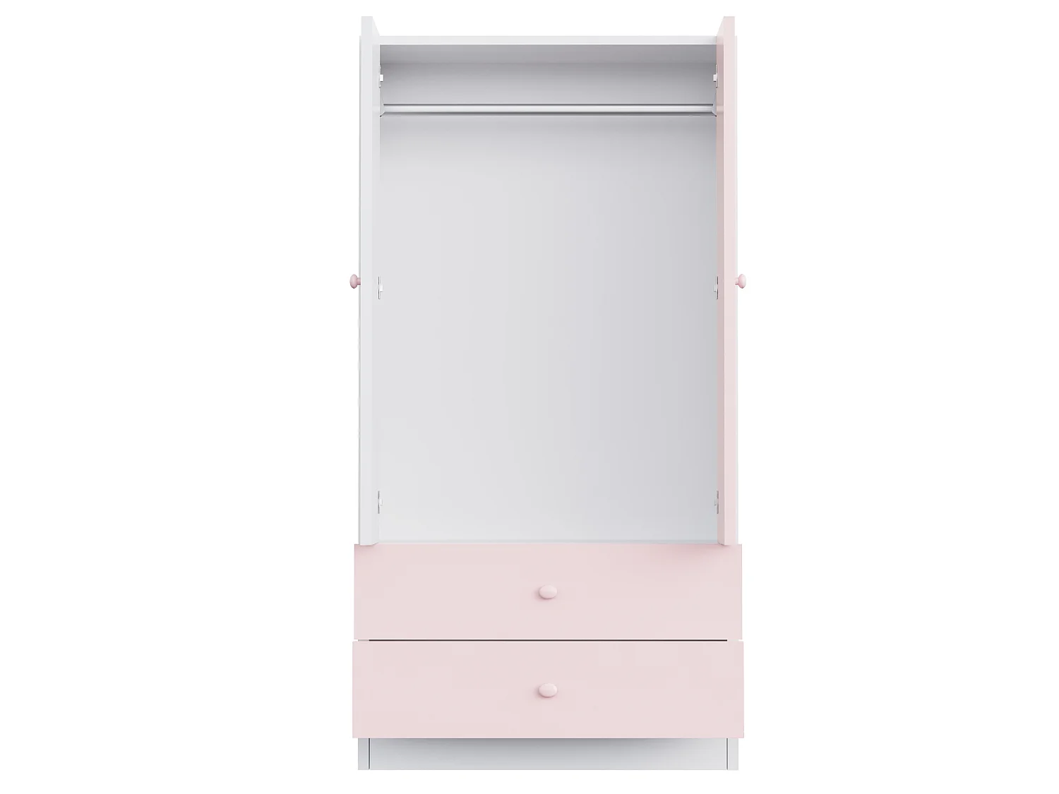 Armoire à une porte 70 × 40 × 170 cm - avec 2 tiroirs - rose