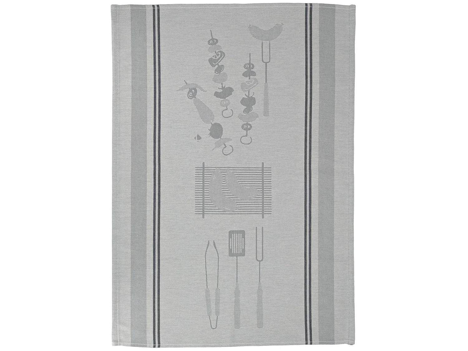 Lot de 2 torchons de cuisine toile collection BARB 50x70 cm gris