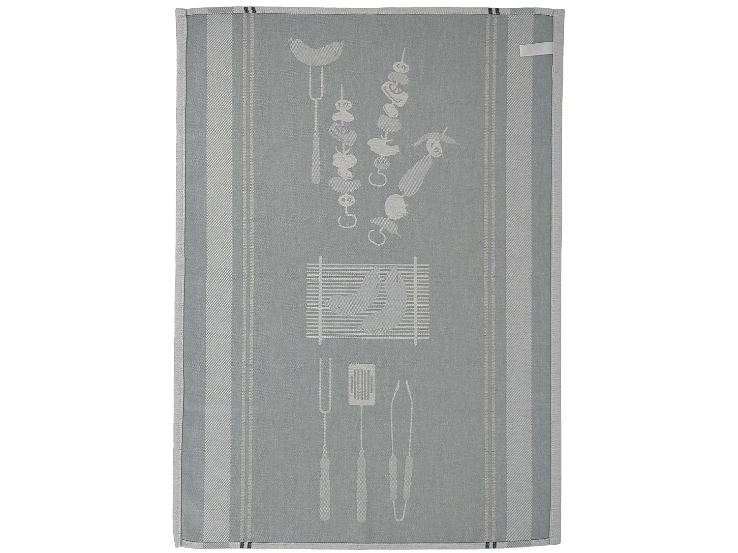 Lot de 2 torchons de cuisine toile collection BARB 50x70 cm gris