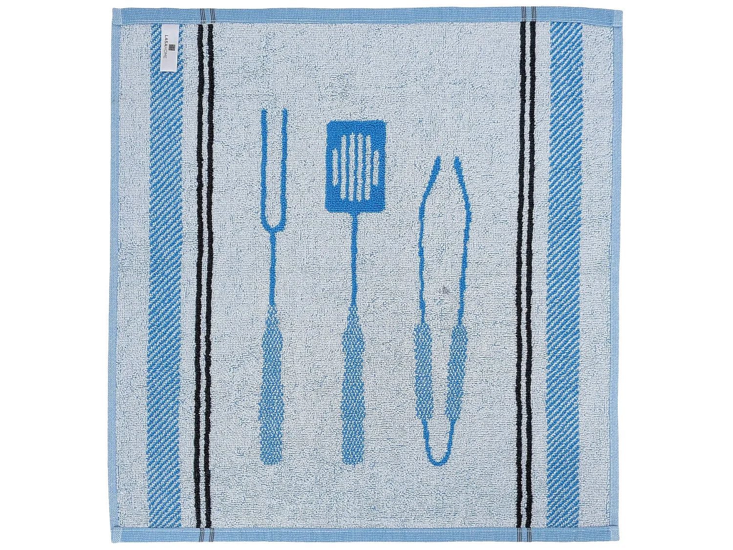 Lot de 2 torchons de cuisine éponge collection BARB 50x50 cm bleu
