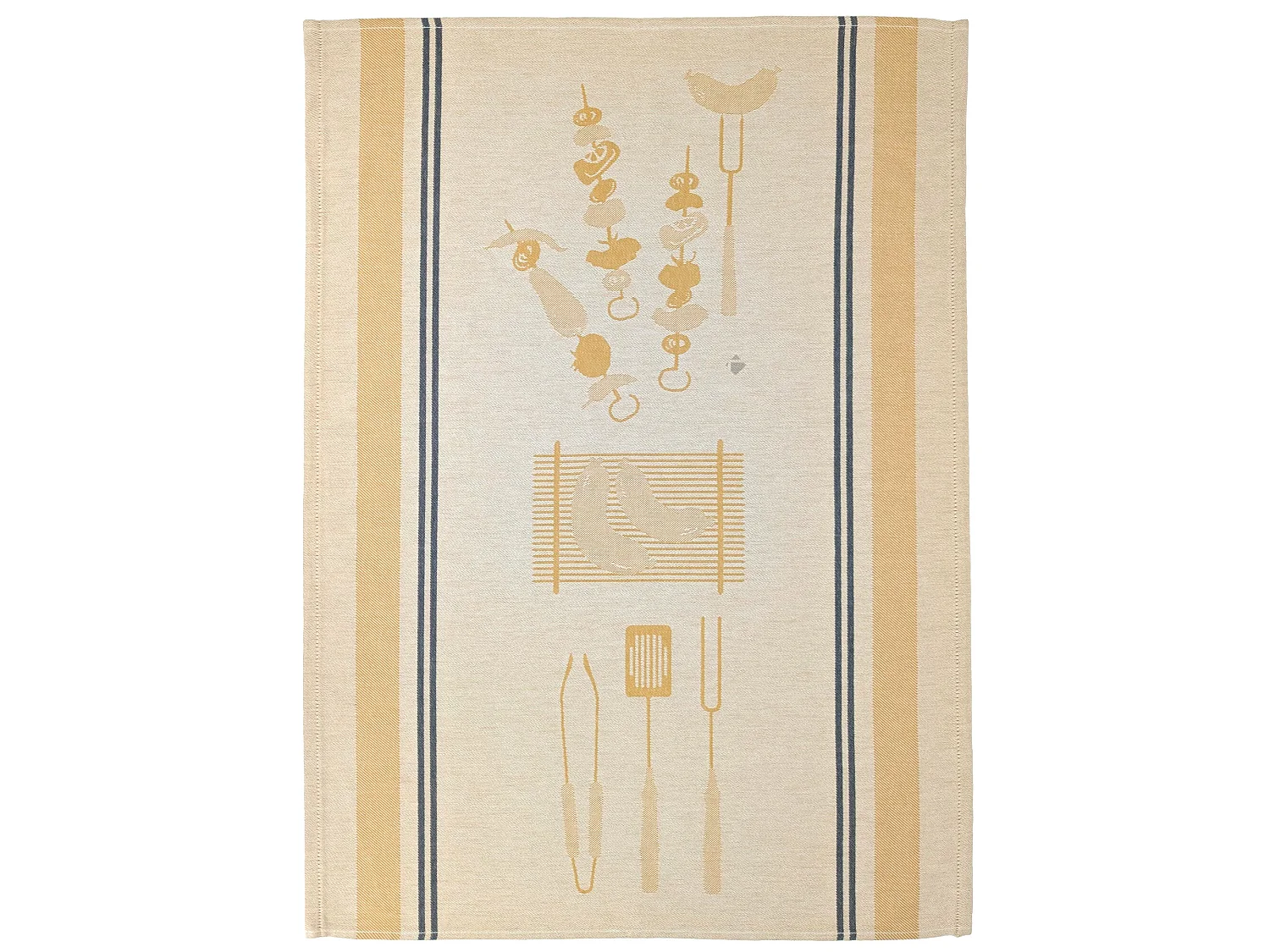 Lot de 2 torchons de cuisine toile collection BARB 50x70 cm jaune