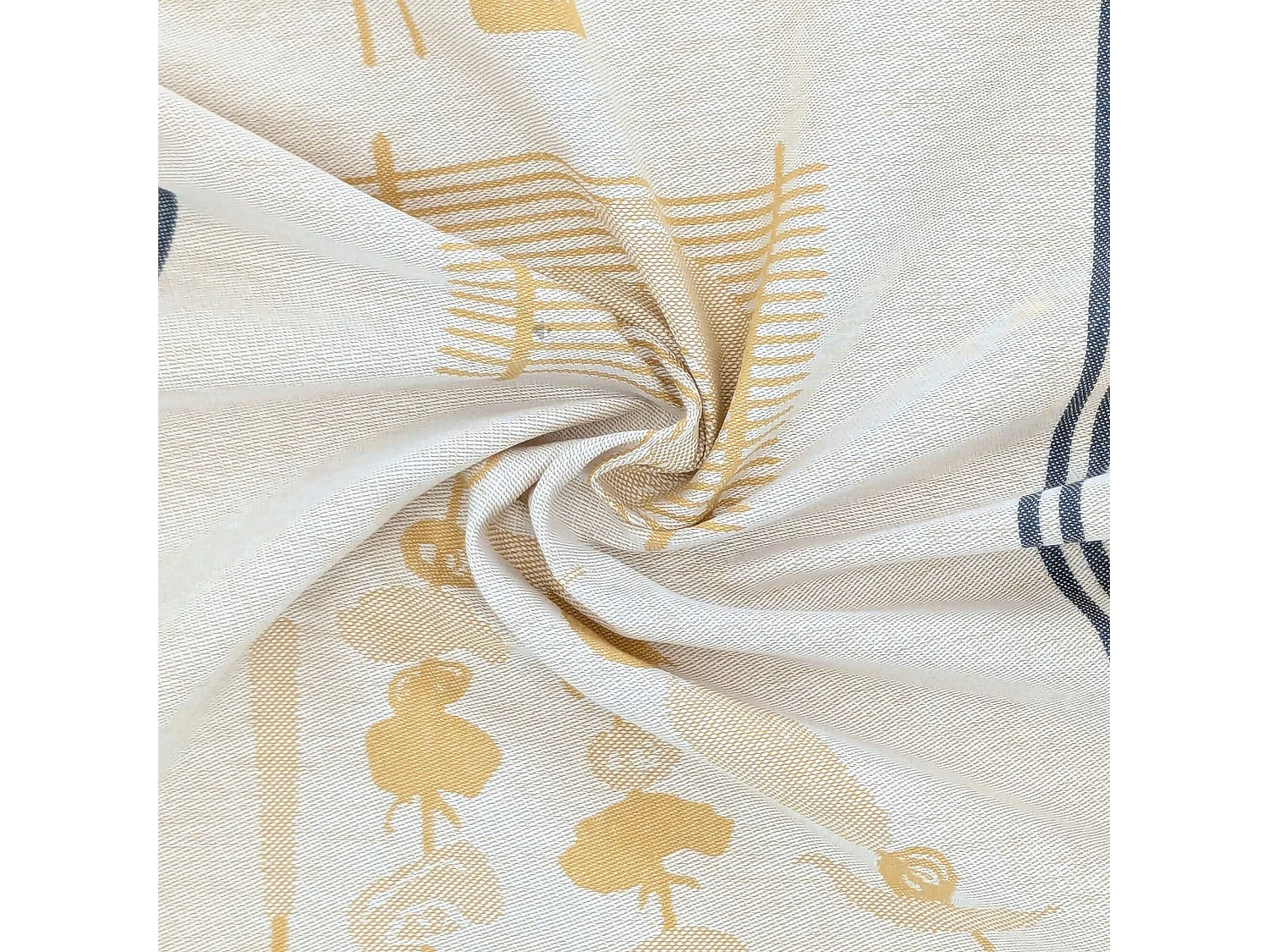 Lot de 2 torchons de cuisine toile collection BARB 50x70 cm jaune
