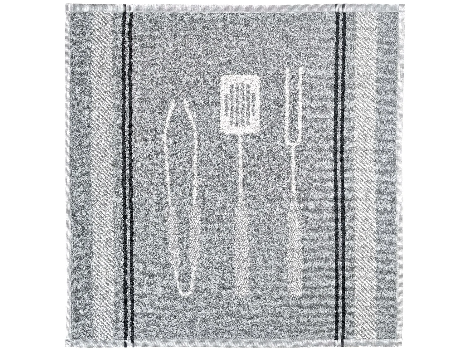 Lot de 2 torchons de cuisine éponge collection BARB 50x50 cm gris