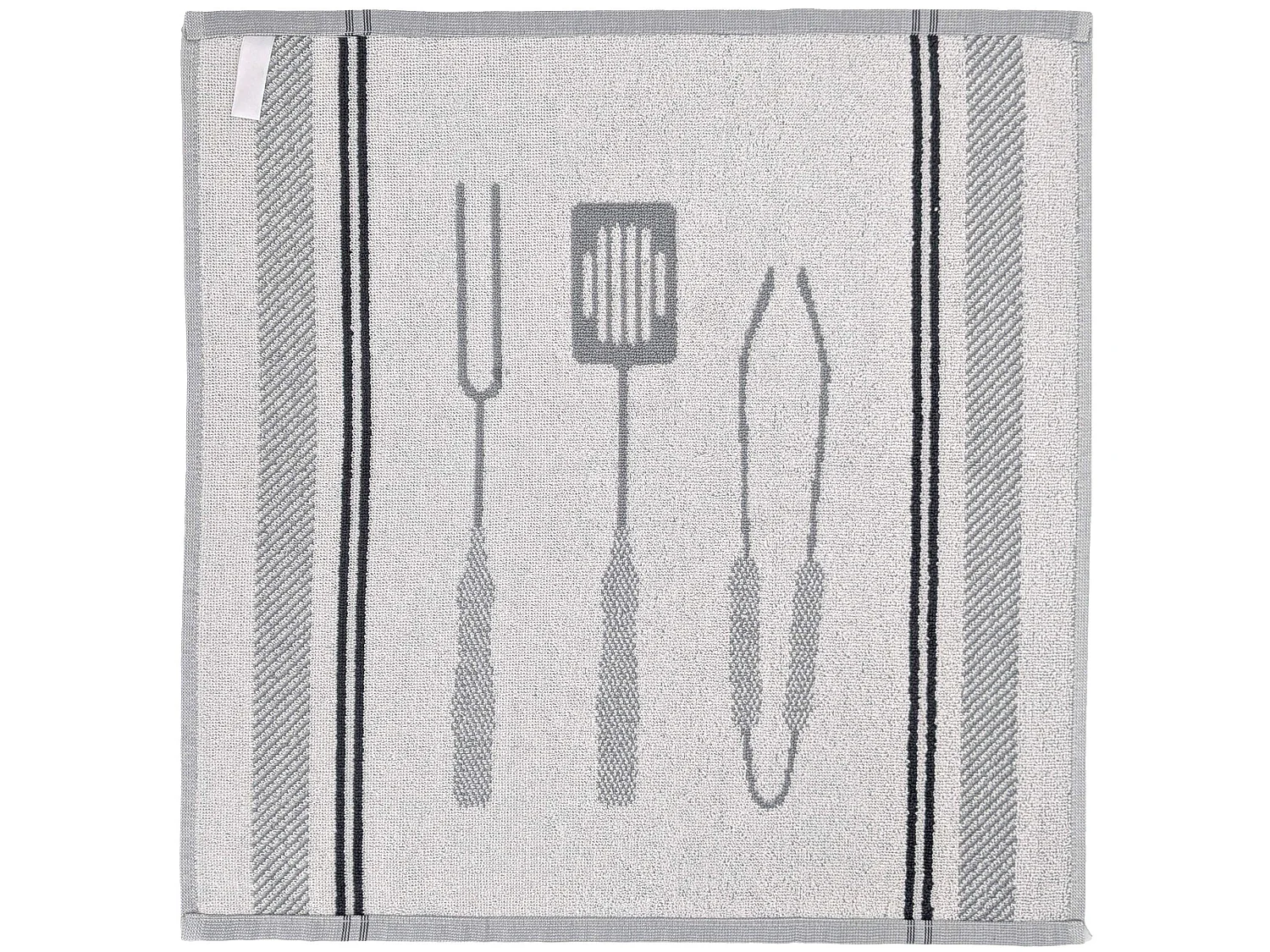 Lot de 2 torchons de cuisine éponge collection BARB 50x50 cm gris