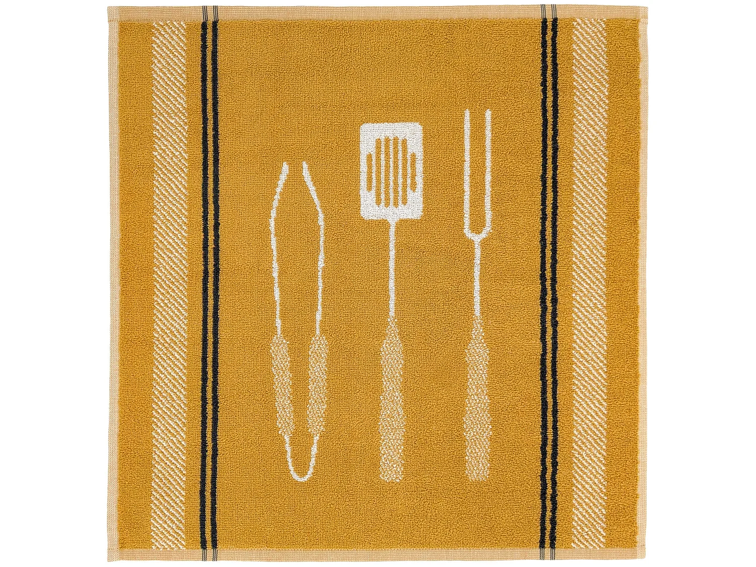 Lot de 2 torchons de cuisine éponge collection BARB 50x50 cm jaune