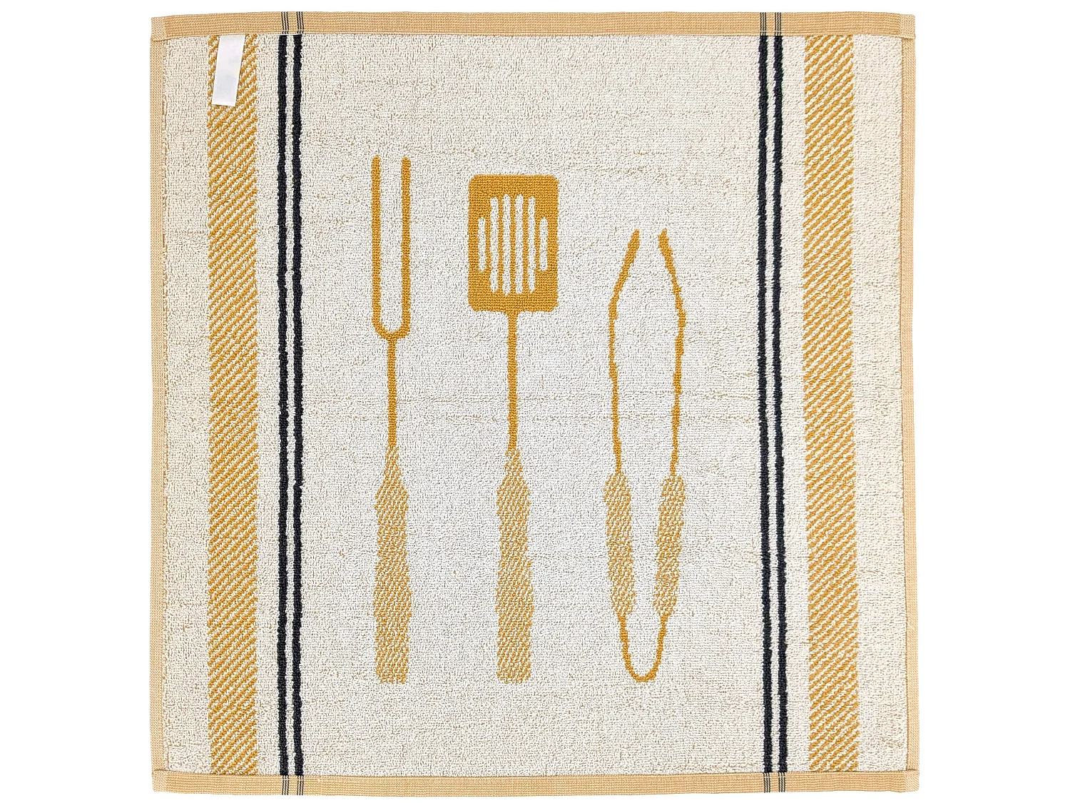 Lot de 2 torchons de cuisine éponge collection BARB 50x50 cm jaune