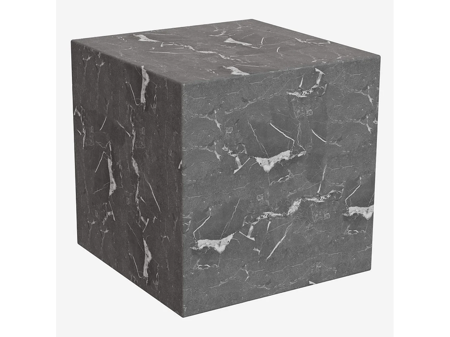 Habitat - Table d'appoint cube en marbre - Gris - Adana