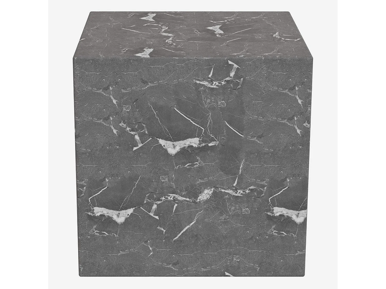 Habitat - Table d'appoint cube en marbre - Gris - Adana