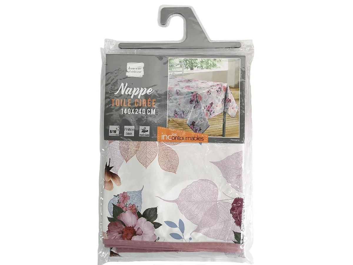 Nappe Toile Cirée "Rossana" 140x240cm Rose
