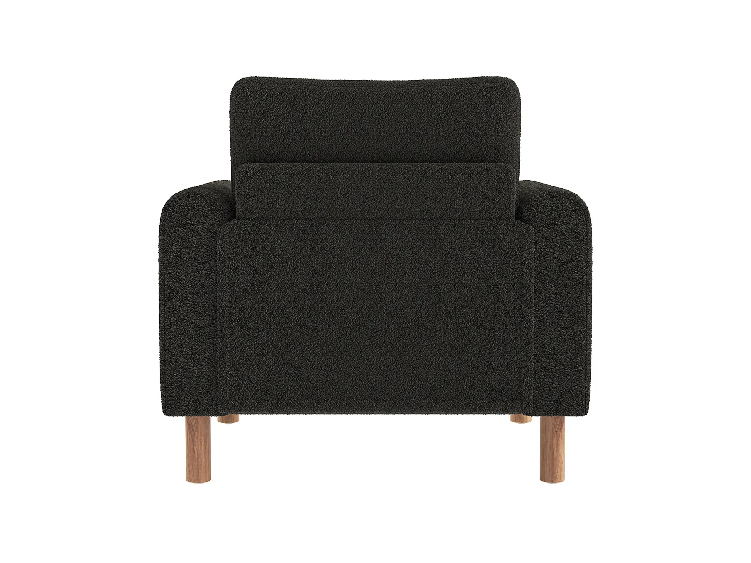 Fauteuil 87/88.5/83 cm avec coussin épais Lammfell-Optik gris foncé