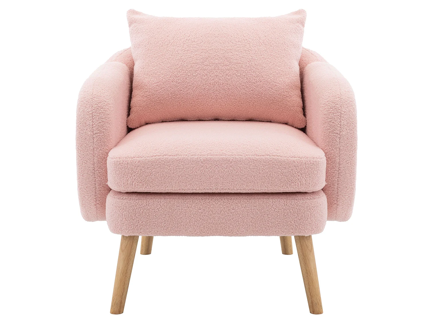 Fauteuil 71/72/71 cm avec coussin dossier Lammfell-Optik rose