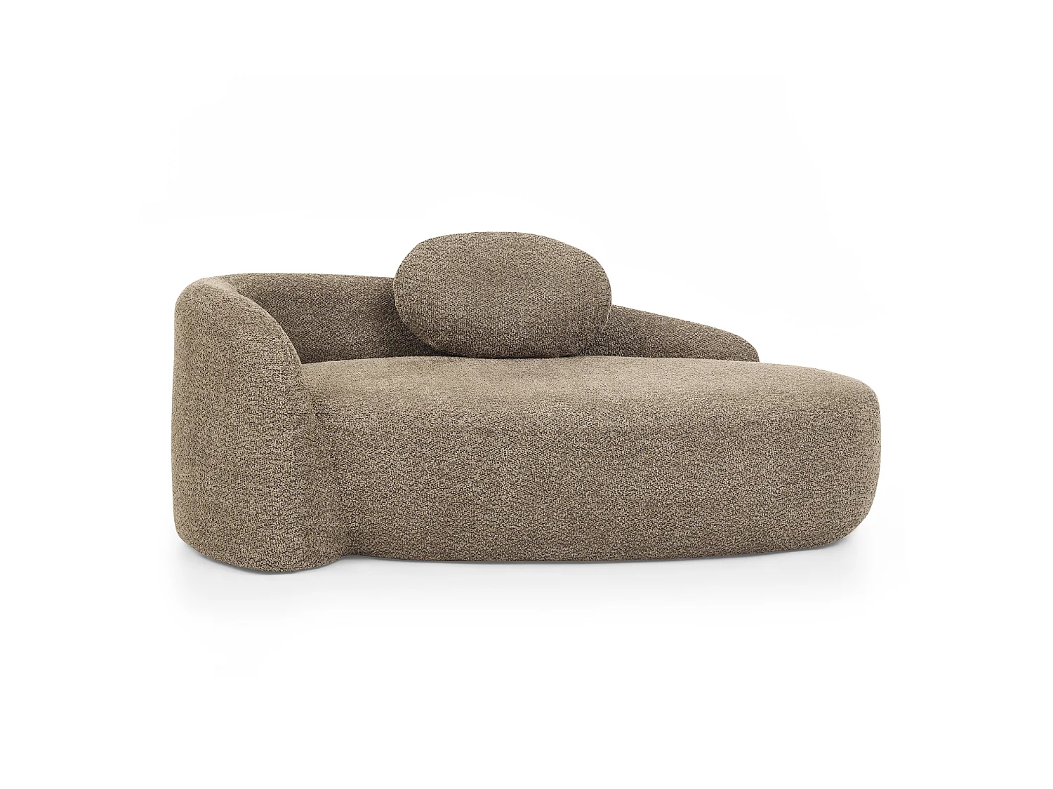 Canapé compact avec design arrondi Tissu Lammfell-Optik marron