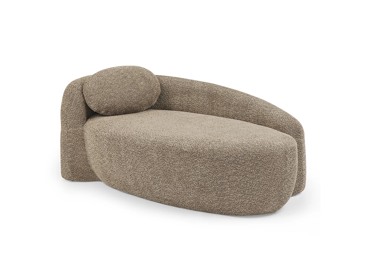 Canapé compact avec design arrondi Tissu Lammfell-Optik marron