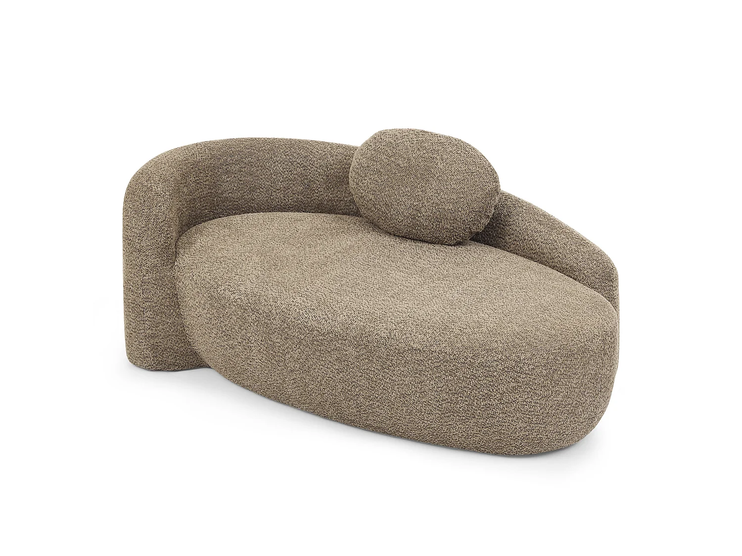 Canapé compact avec design arrondi Tissu Lammfell-Optik marron