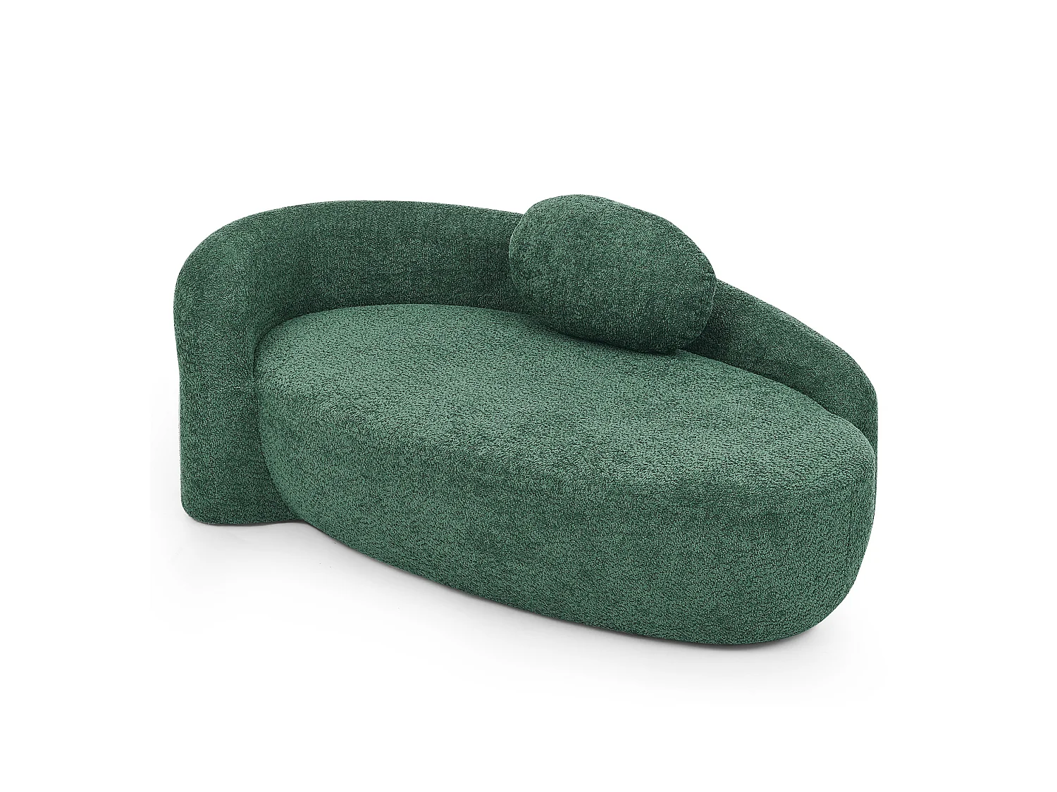 Canapé minimaliste avec coussin d’appui-tête Lammfell-Optik vert