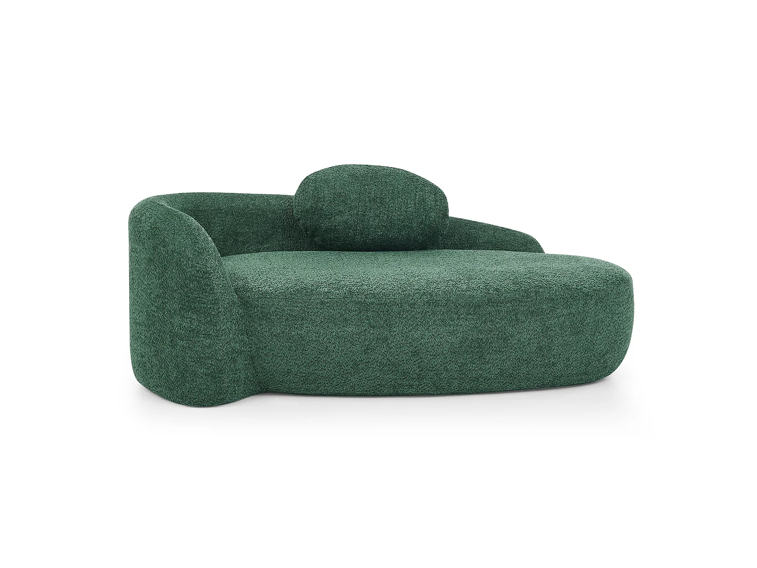 Canapé minimaliste avec coussin d’appui-tête Lammfell-Optik vert