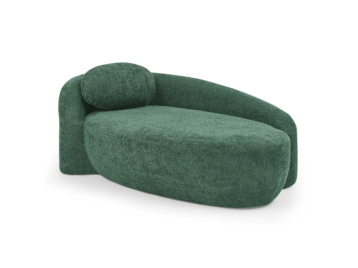 Canapé minimaliste avec coussin d’appui-tête Lammfell-Optik vert