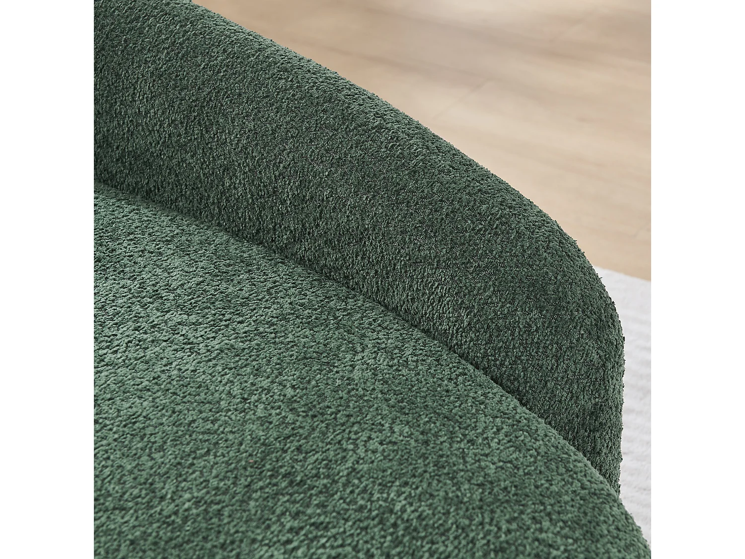 Canapé minimaliste avec coussin d’appui-tête Lammfell-Optik vert