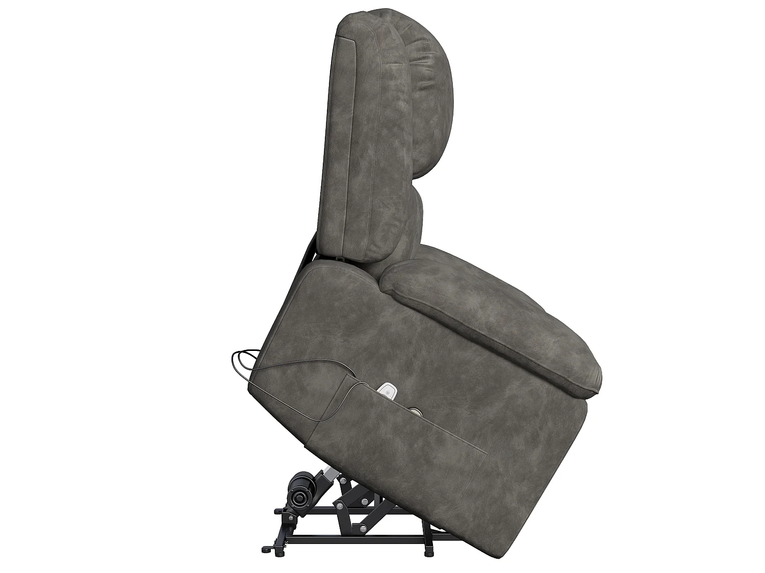 Fauteuil de Relaxation TV Pivotant avec Fonction Chaise Longue, Bascule - Pour Le Salon, Tissu, Gris